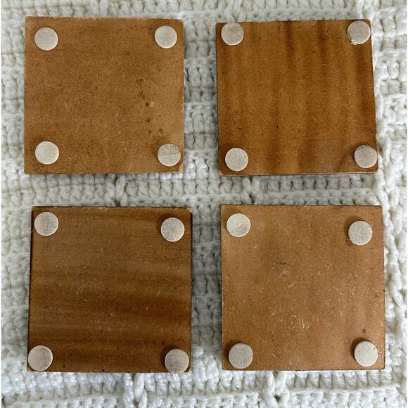 inlay wood design coasters- set of 4rustic wooden accent decor - stripes cabin - Picture 6 of 7